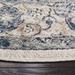 Safavieh Oregon 6"7" Round Ivory and Blue Area Rug, , large