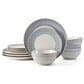 Lifetime Brands Hensley 12-Piece Dinnerware Set in Blue and White, , large