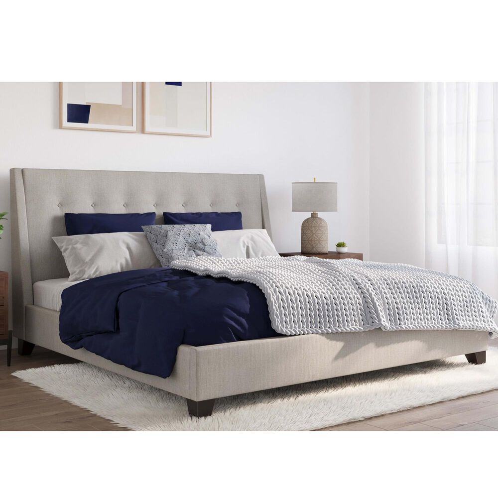 Urban Home Madera Queen Upholstered Platform Bed in Putty, , large