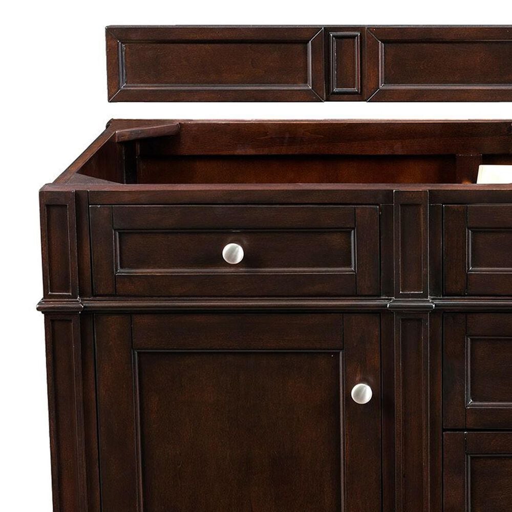 James Martin Brittany 60&quot; Double Bathroom Vanity in Burnished Mahogany with 3 cm Ethereal Noctis Quartz Top, , large