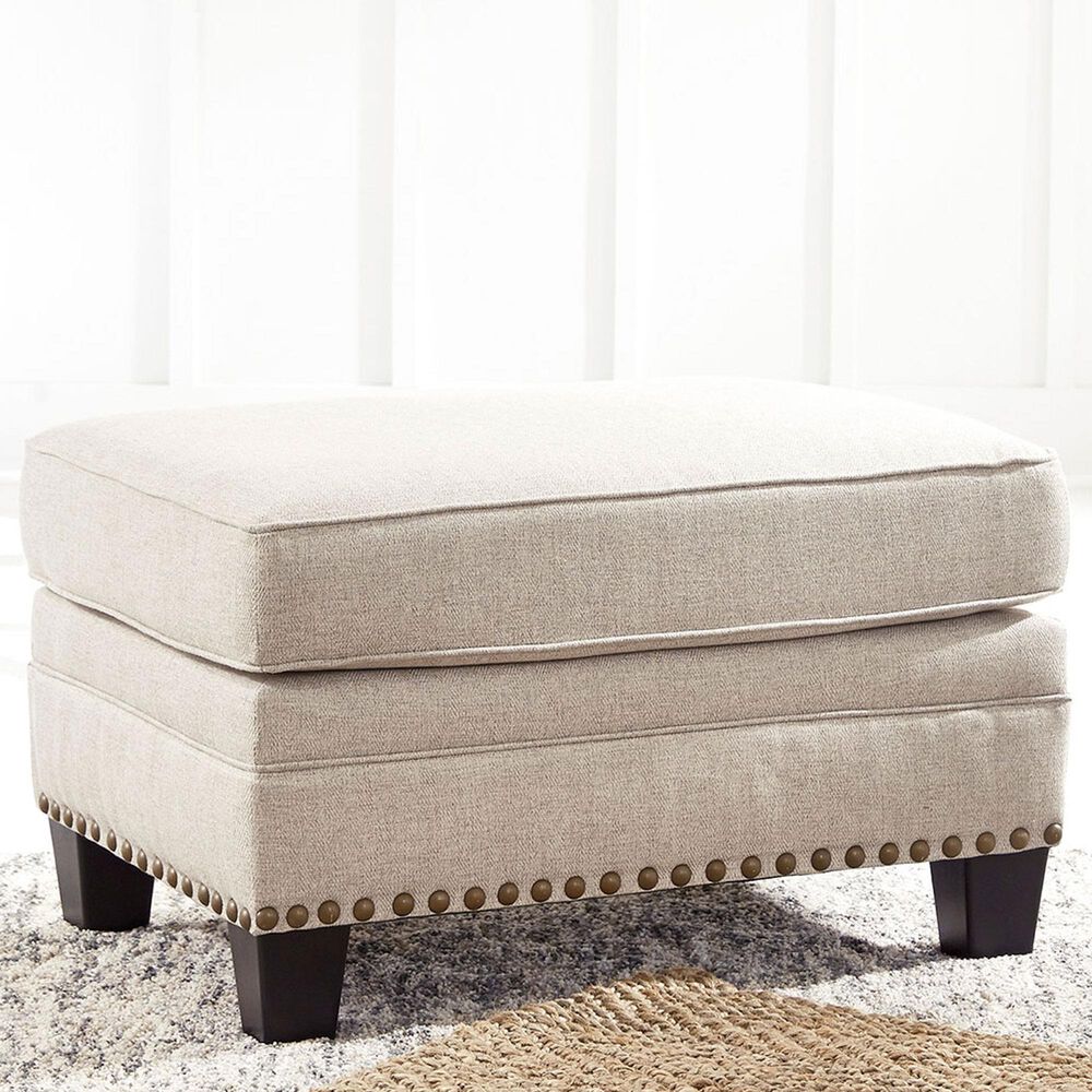 Signature Design by Ashley Claredon Ottoman in Linen, , large