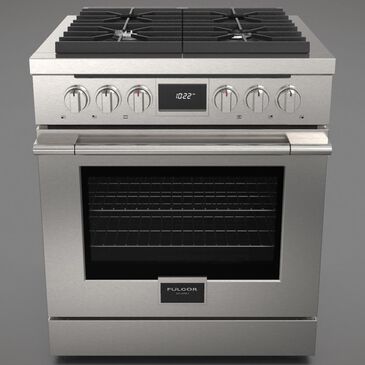 Fulgor Milano Accento 4.4 Cu. Ft. 30" Professional Dual Fuel Range in Stainless Steel, , large
