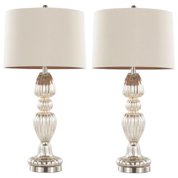 Grandview Gallery Spade 30" Glass Table Lamp in Mercury and Brushed Nickel, , large