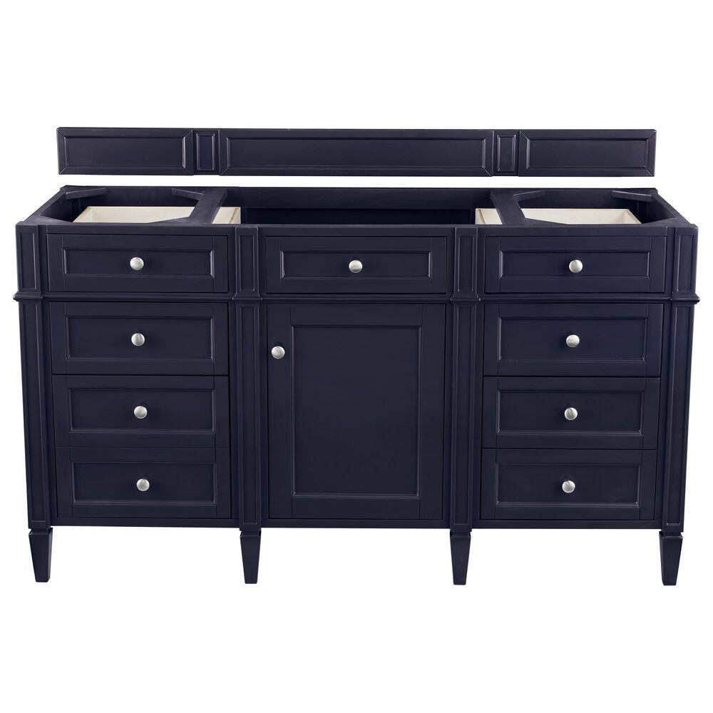 James Martin Brittany 60&quot; Single Bathroom Vanity in Victory Blue with 3 cm Ethereal Noctis Quartz Top and Rectangle Sink, , large