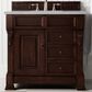 James Martin Brookfield 36" Single Bathroom Vanity in Burnished Mahogany with 3 cm Eternal Serena Quartz Top and Rectangle Sink, , large