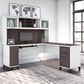 Bush Somerset 72" L-Shaped Desk with Hutch in Storm Gray and White, , large