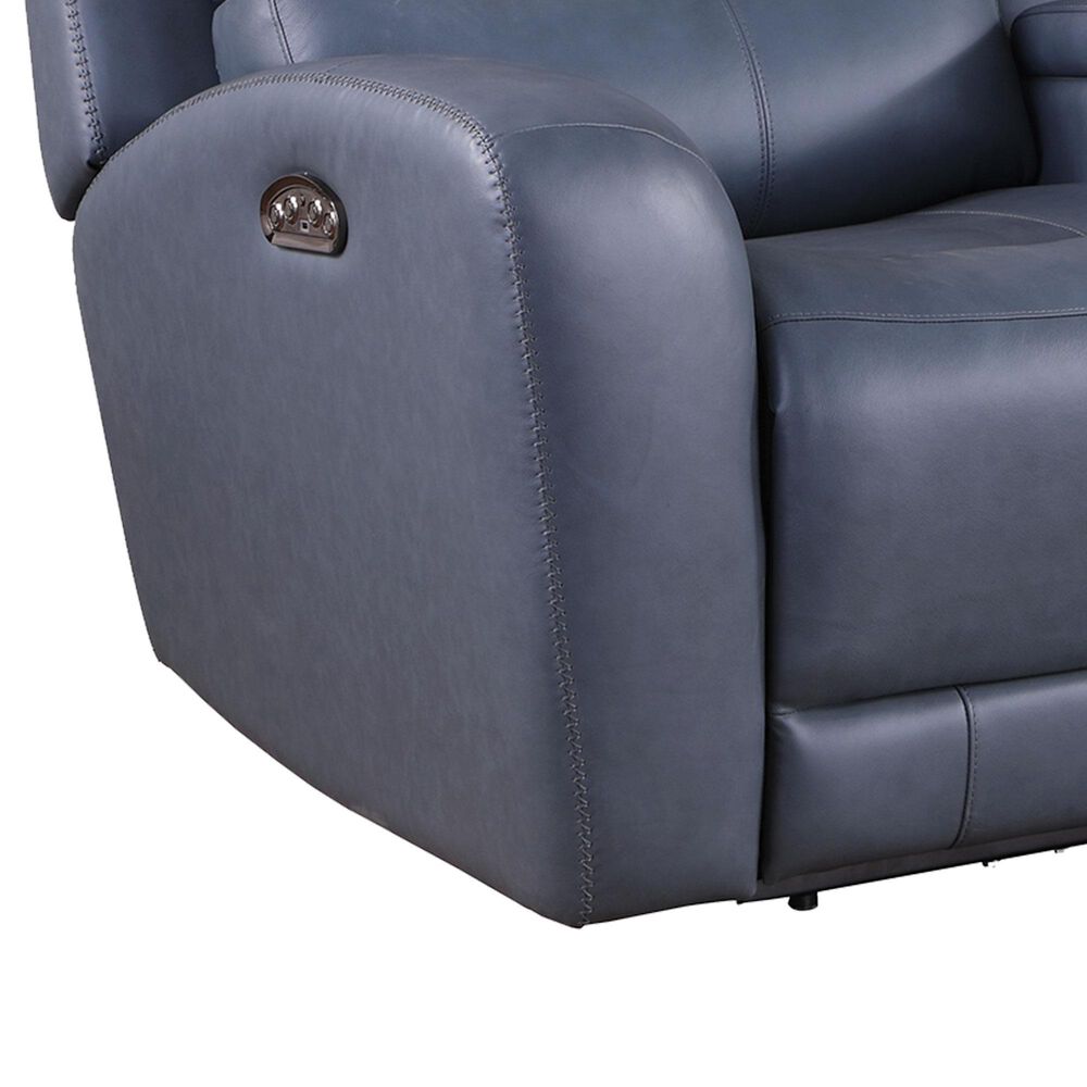 Italiano Furniture Cambria Power Reclining Console Loveseat with Power Headrests in Blue, , large