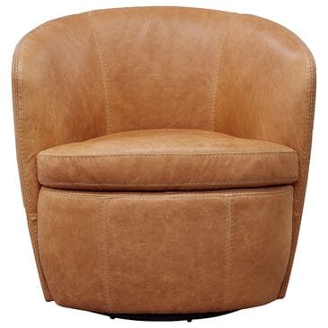 Simeon Collection Barolo Swivel Club Chair in Vintage Saddle, , large