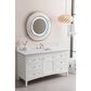 James Martin Palisades 72" Double Bathroom Vanity in Bright White with 3 cm White Zeus Quartz Top and Rectangular Sinks, , large