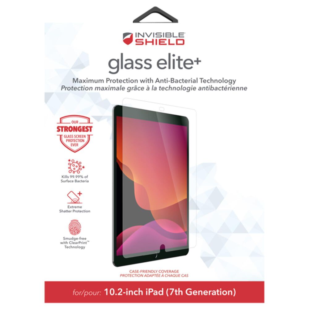 Zagg InvisibleShield Glass Elite VisionGuard Plus Screen Protector for Apple iPad 10.2 in Clear, , large