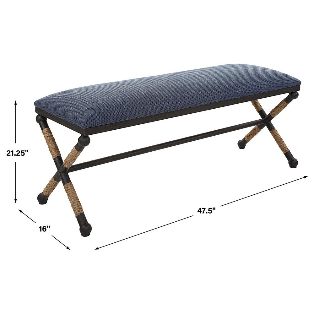 Uttermost Firth Bench in Navy Blue, , large