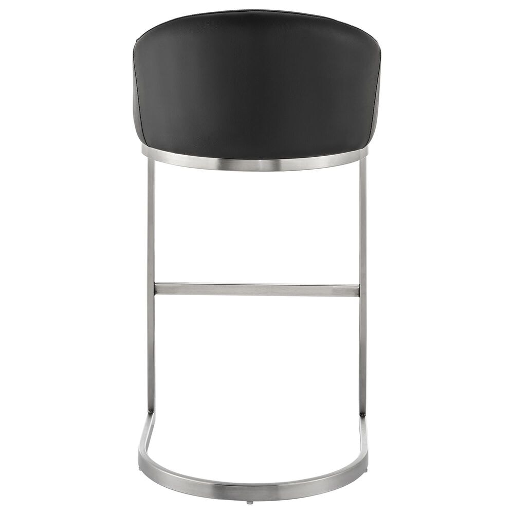 Blue River Katherine 30&quot; Bar Stool with Black Cushion in Brushed Stainless Steel, , large