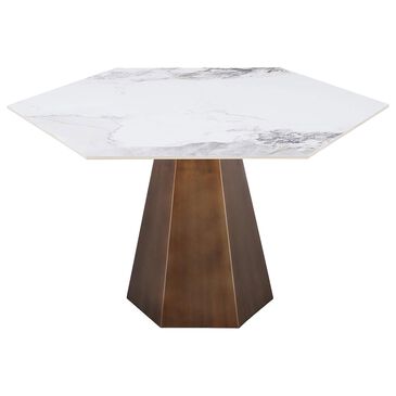 37B Balos Hexagonal Dining Table in Chanelle and Bronze - Table Only, , large