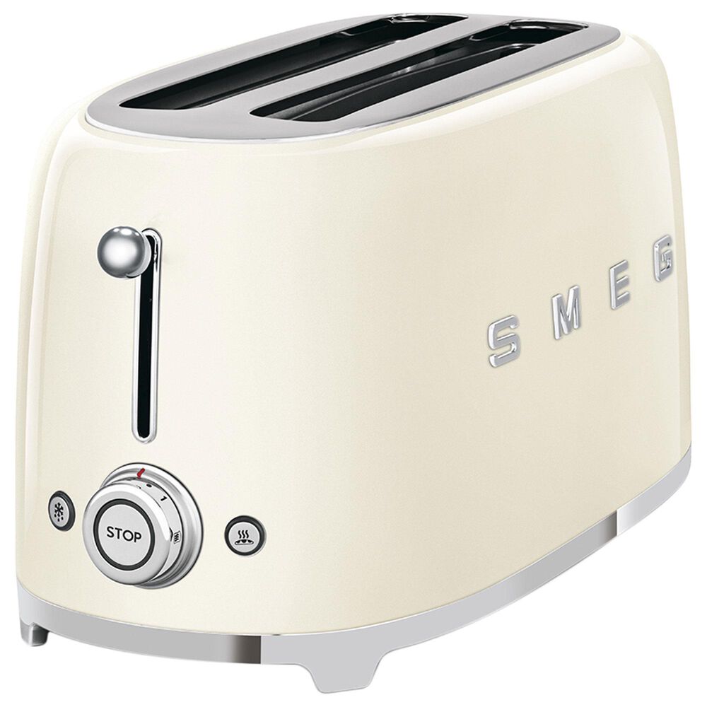 Smeg 4-Slice Retro Style Toaster in Cream and Stainless Steel, , large