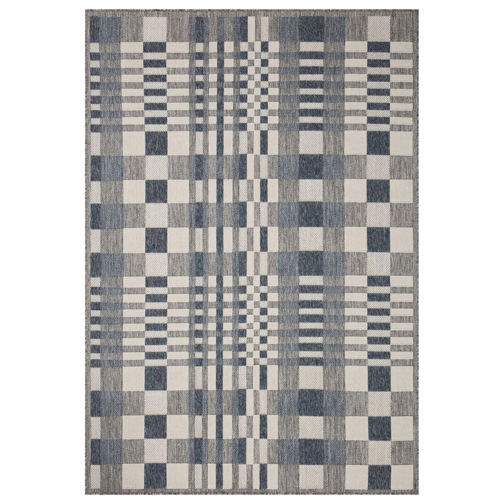 Loloi II Rainier 2"2" x 3"9" Ivory and Denim Indoor/Outdoor Area Performance Rug, , large