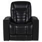 MotoMotion Leather Power Recliner with Power Headrest in Black, , large