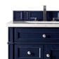 James Martin Brittany 30" Single Bathroom Vanity in Victory Blue with 3 cm Eternal Jasmine Pearl Quartz Top and Rectangle Sink, , large
