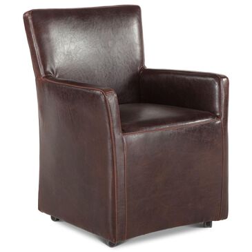 Home Trends & Design Peabody Dining Arm Chair with Dark Brown Cushion in Black, , large