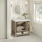 James Martin Breckenridge 36" Single Vanity in Whitewashed Oak with 3 cm Arctic Fall Solid Surface Top, , large