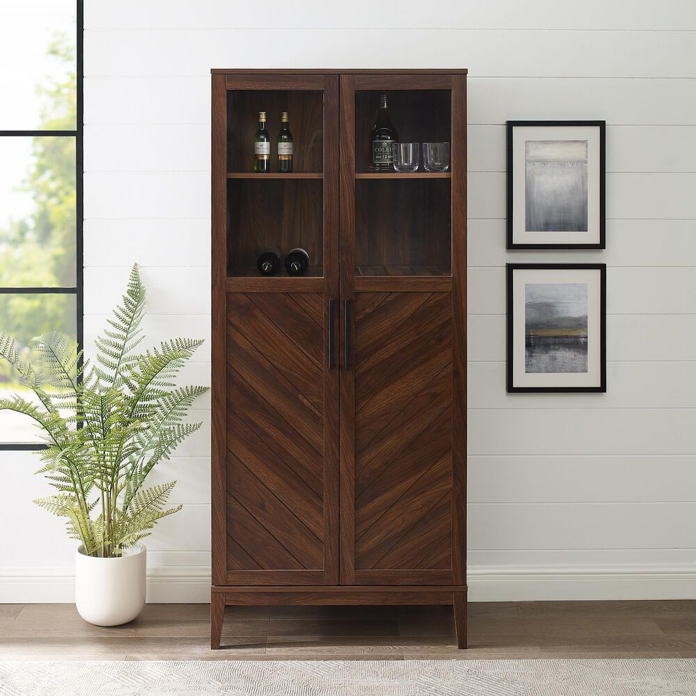 Walker Edison Logan 68&quot; Storage Cabinet in Dark Walnut, , large