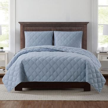 Pem America Truly Soft Everyday 3-Piece Full/Queen Quilt Set in Light Blue, , large