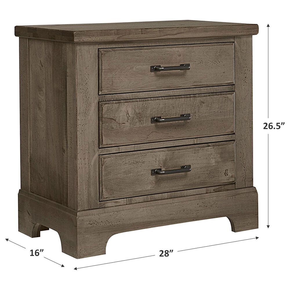 Viceray Collections Cool Rustic 3-Drawer Nightstand in Stone Grey, , large
