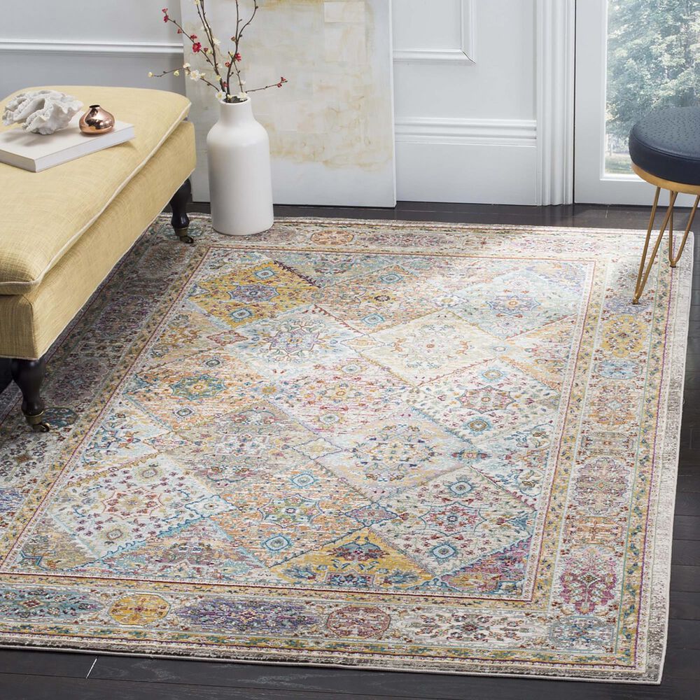 Safavieh Aria ARA127C 9&#39; x 12&#39; Cream and Multicolor Area Rug, , large