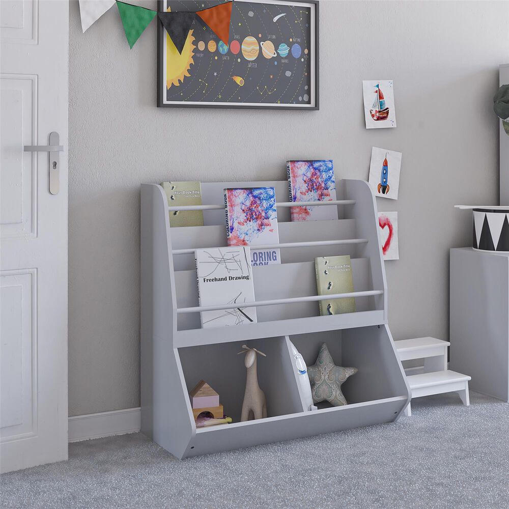 Ameriwood Home Nathan Kids Large Toy Storage Bookcase, Dove Gray in the Toy  Boxes department at