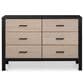 New Haus Radley 6-Drawer Dresser in Ebony and Coastwood, , large