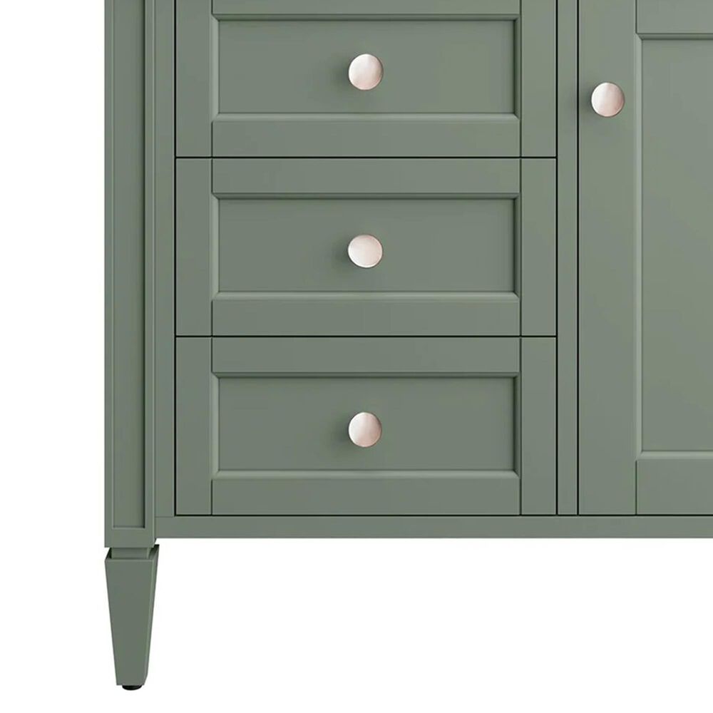 James Martin Brittany 36&quot; Single Bathroom Vanity in Smokey Celadon with 3 cm Arctic Fall Solid Surface Top and Rectangular Sink, , large