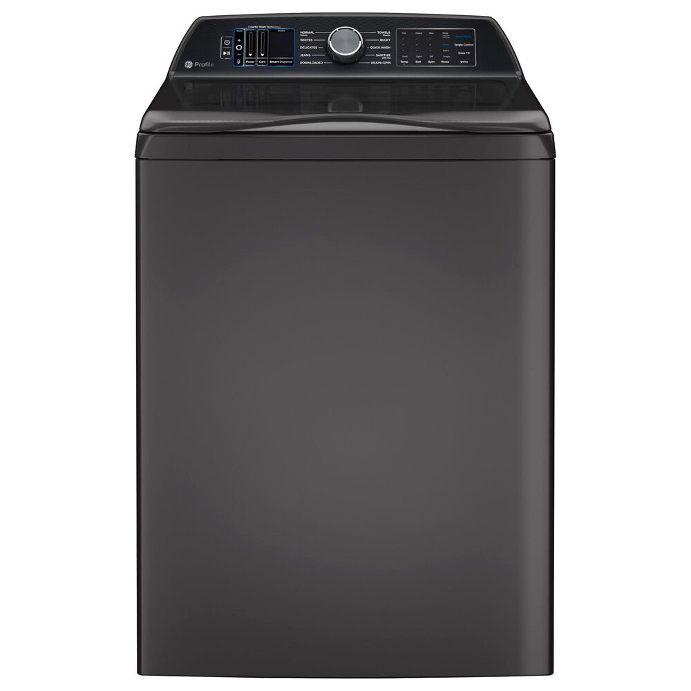 GE Profile 5.4 Cu. Ft. Top Load Washer with Impeller and 7.3 Cu. Ft. Smart Gas Dryer in Diamond Gray , , large
