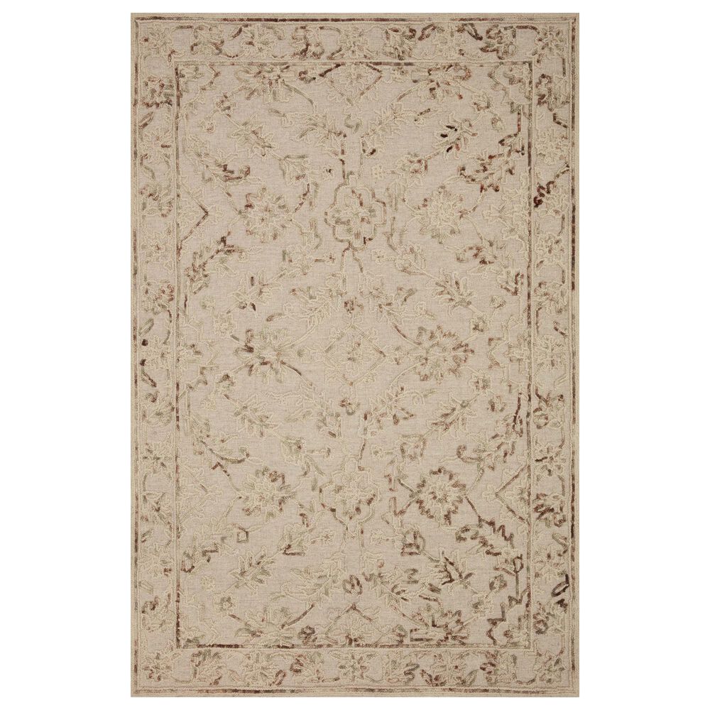 Loloi II Halle HAE-02 3"6" x 5"6" Natural and Sage Area Rug, , large