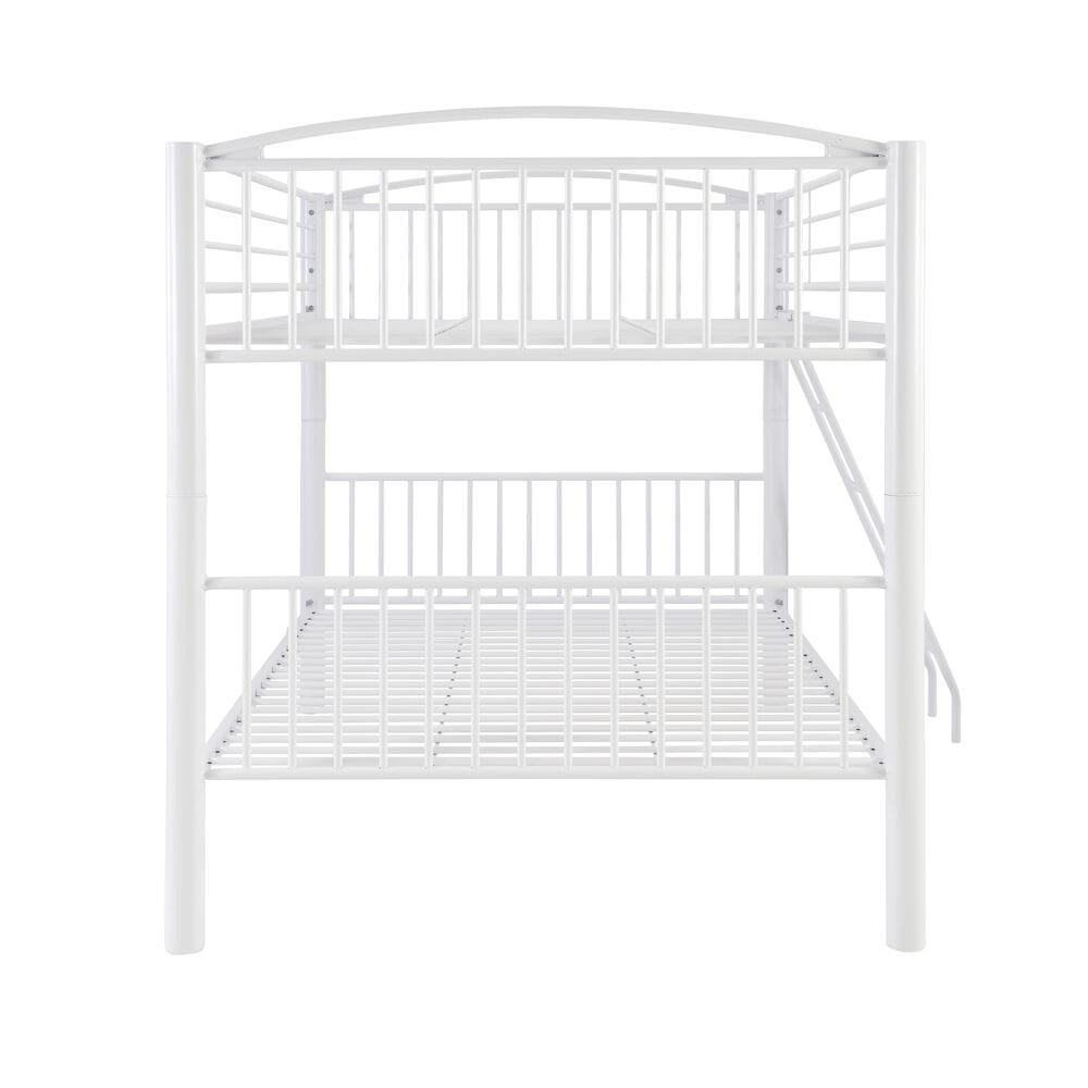 Linden Boulevard Full over Full Heavy Metal Bunk Bed in White, , large