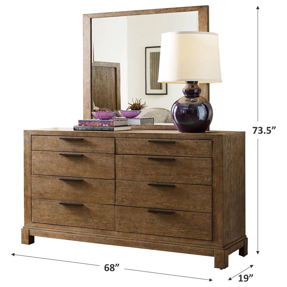 American Drew Skyline Sutton Dresser and Mirror in Smoke Gray, , large