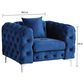 Morden Fort 3-Piece Stationary Living Room Set with Deep Button Tufted in Navy Blue Velvet, , large