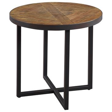 Golden Wave Furniture Denton End Table in Antique Pine and Steel Gray, , large