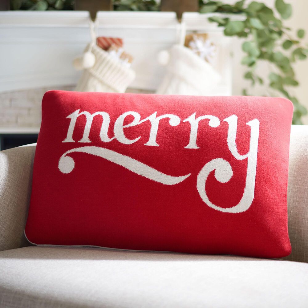 Safavieh Be Merry 24" x 16" Pillow in Red, , large