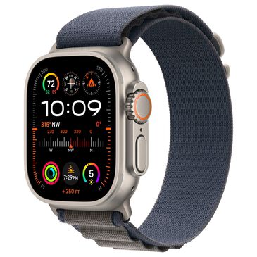 Apple Watch Ultra 2 GPS + Cellular, 49mm Titanium Case with Blue Alpine Loop - Large, , large