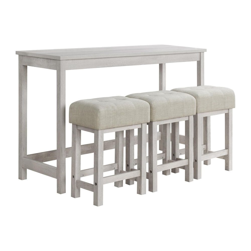 Mayberry Hill Eleanor Nesting Bar Table with 3 Stools in Light Grey, , large