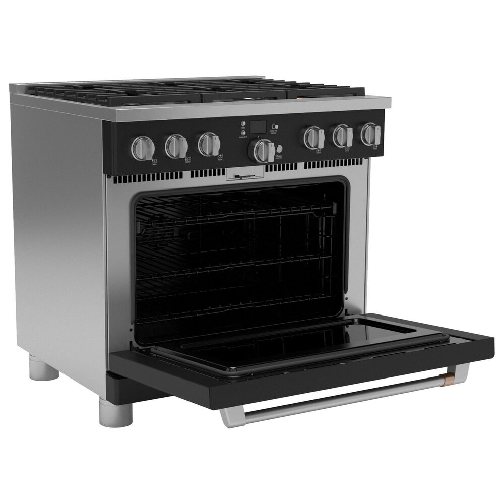 Cafe 5.75 Cu. Ft. Freestanding Dual Fuel Range in Matte Black and Brushed Stainless, , large