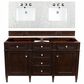 James Martin Brittany 60" Double Bathroom Vanity in Burnished Mahogany with 3 cm Eternal Jasmine Pearl Quartz Top, , large