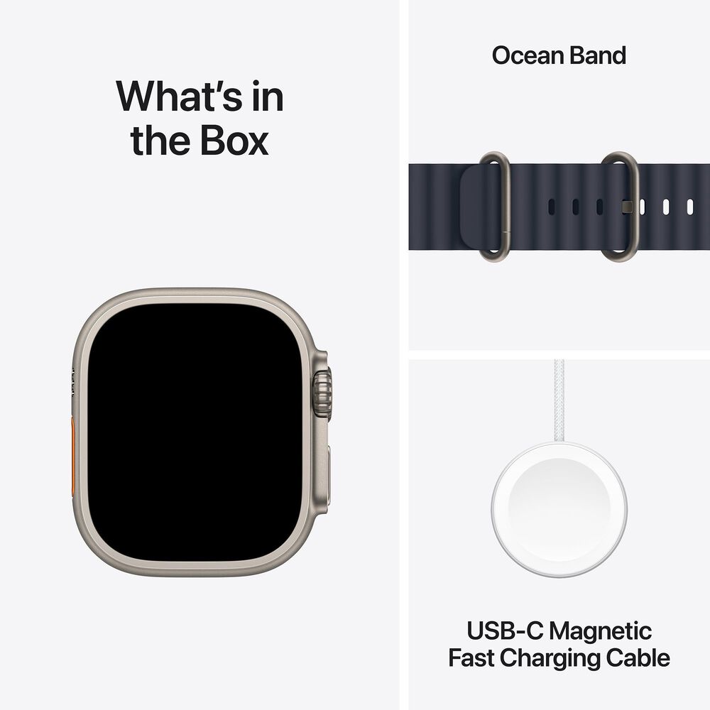 Apple Watch Ultra 2 GPS + Cellular 49mm Natural Titanium Case with Navy Ocean Band &#40;Pre-Order&#41;, , large