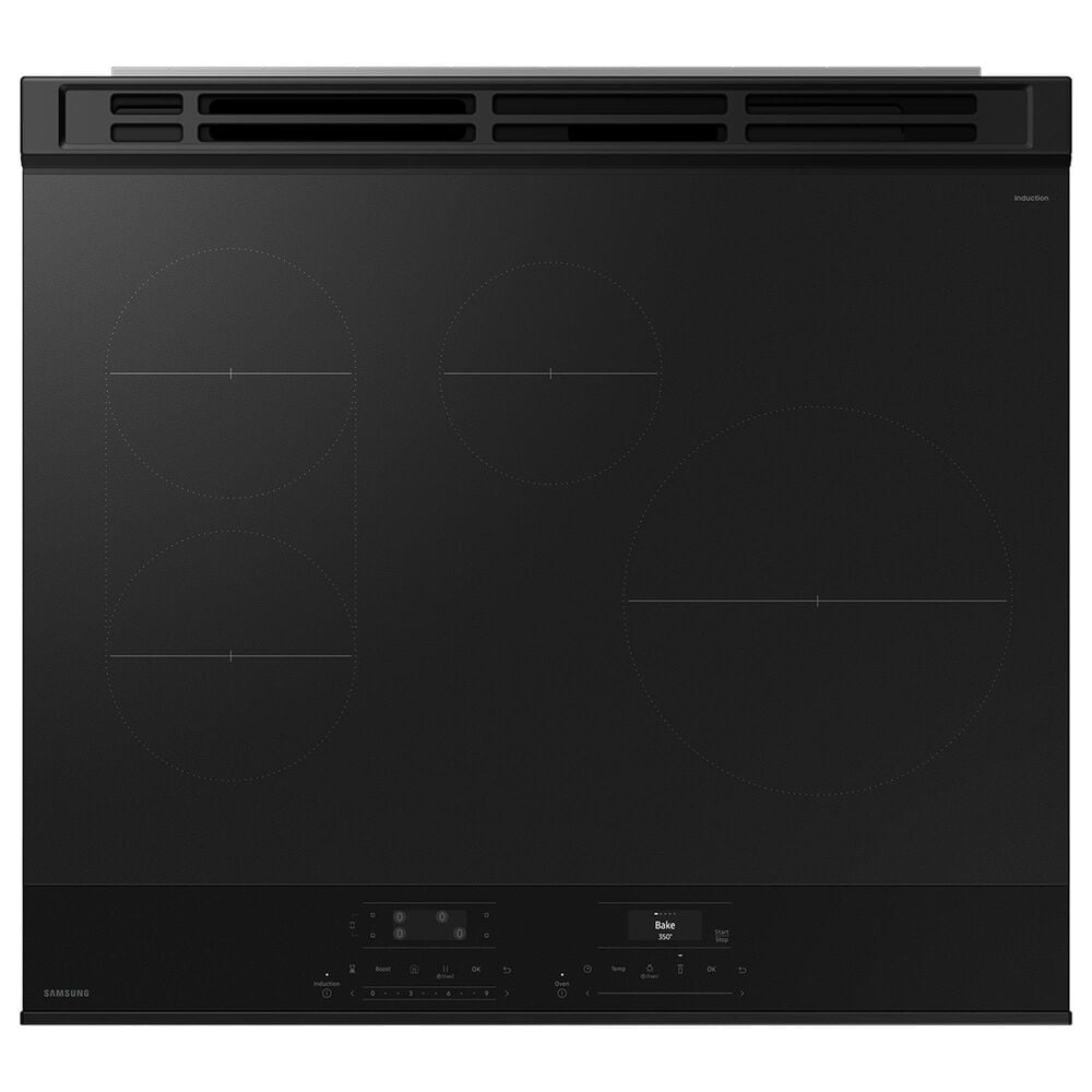Samsung Bespoke 6.3 Cu. Ft. Smart Slide-In Electric Induction Range with Anti-Scratch Glass Cooktop in Matte Black Steel, , large
