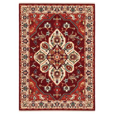 Oriental Weavers Lilihan Medallion 5502C 2" x 3" Red and Ivory Scatter Rug, , large