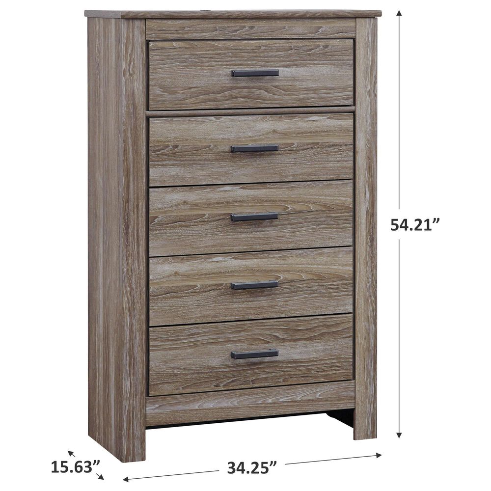 Signature Design by Ashley Zelen 5 Drawer Chest in Warm Gray, , large