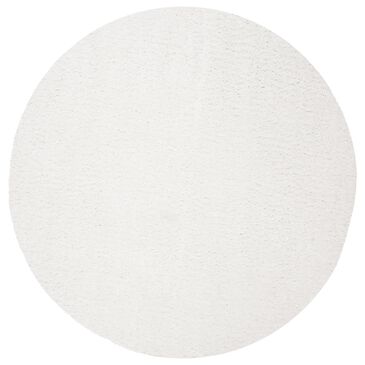 Safavieh August Shag AUG900A 3" Round White Area Rug, , large