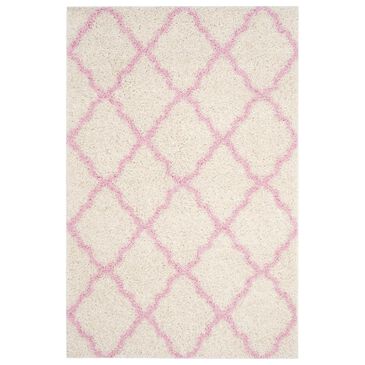 Safavieh Dallas Shag SGD257P 4" x 6" Ivory and Light Pink Area Rug, , large