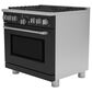 Cafe 5.75 Cu. Ft. Freestanding Dual Fuel Range in Matte Black and Brushed Stainless, , large