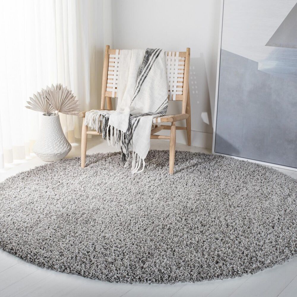 Safavieh Venus Shag 5&#39;3&quot; Round Grey Area Rug, , large