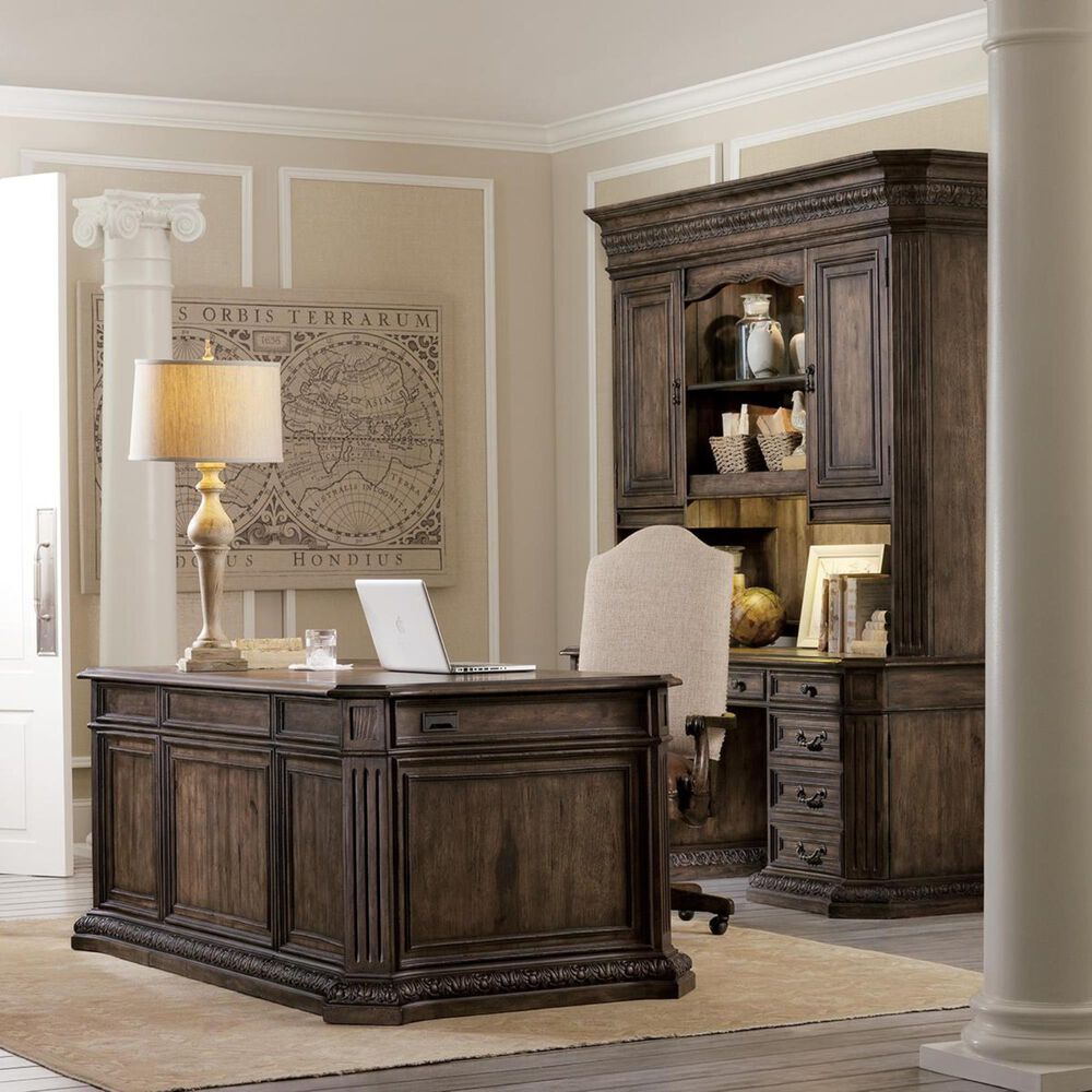 Hooker Furniture Rhapsody Executive Desk in Medium Wood, , large